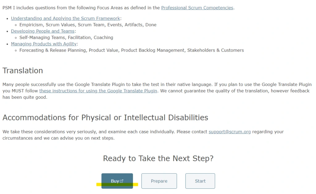 comprar examen de certificación PSM (Professional Scrum Master) de Scrum.org