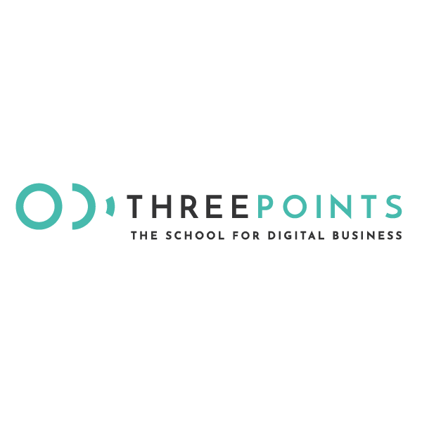 Logotipo Three Points, The School for Digital Business